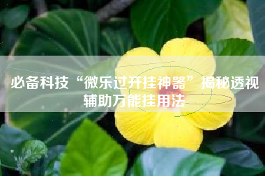 必备科技“微乐过开挂神器”揭秘透视辅助万能挂用法